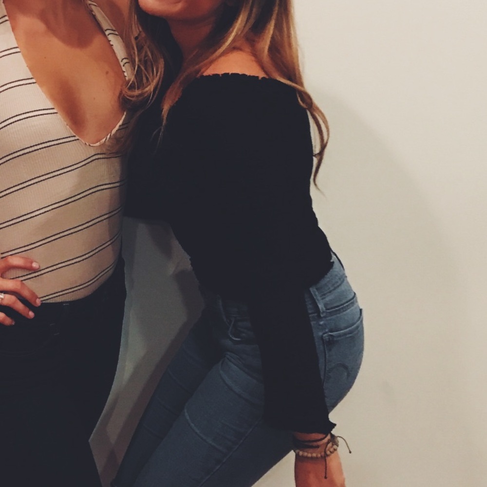 Black Urban Outfitters Off the Shoulder Top